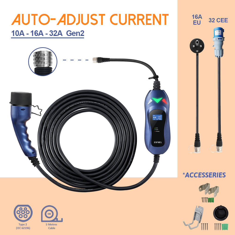 Charger for your electric car with type 2 socket - CEE plug